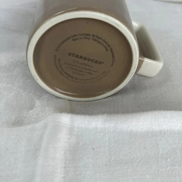 Starbucks Stoneware Mug Khaki Dip Dye 2016 Logo Contemporary Coffee Tea Cup - Picture 5 of 7